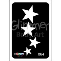 Glitter tattoo 064 4 stars Pack Of 5 (064 4 stars Pack Of 5)